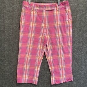 Talbots Pants Womens‎ 12P Pink Capri Cotton Stretch Crop Beach Vacation Casual